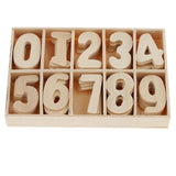 Maxbell 120 Pieces 2 Tray Wooden Numbers - Craft Numbers Kids Learning Toy DIY Decor