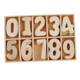 Maxbell 120 Pieces 2 Tray Wooden Numbers - Craft Numbers Kids Learning Toy DIY Decor