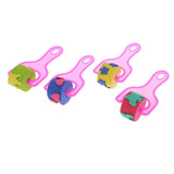 Maxbell 4 Styles Children Sponge Roller Stamper Foam Paint DIY Crafts Stamps Pink - Aladdin Shoppers