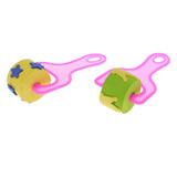 Maxbell 4 Styles Children Sponge Roller Stamper Foam Paint DIY Crafts Stamps Pink - Aladdin Shoppers