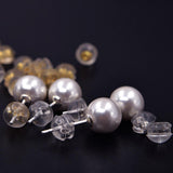 Maxbell 10 Pairs Earring Backs Soft Clear Silicone Small Metal Spacers DIY Findings