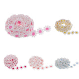 Maxbell 6 Yards 25mm Daisy Flower Embroidery Lace Trim Applique Ribbon Sewing Craft