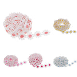 Maxbell 6 Yards 25mm Daisy Flower Embroidery Lace Trim Applique Ribbon Sewing Craft