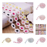 Maxbell 3 Yards Embroidery Lace Trim Applique Ribbon +100g Vitreous Glass Mosaic
