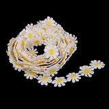 Maxbell 6 Yards 25mm Daisy Flower Embroidery Lace Trim Applique Ribbon Sewing Craft