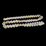 Maxbell 3 Yards Embroidery Lace Trim Applique Ribbon +100g Vitreous Glass Mosaic