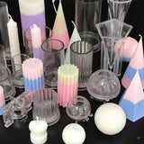 Maxbell Pyramid Sphere Square Shaped Candle Mould Plastic Candle Moldel DIY Molds