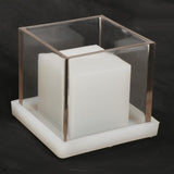Maxbell Hollow Cube Cylinder Shaped Plastic Candle Mold Tealight Candle Holder Mould