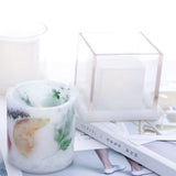 Maxbell Hollow Cube Plastic Candle Mold Tealight Candle Holder Mould & Dried Flowers