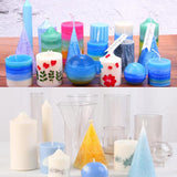 Maxbell Hollow Cube Plastic Candle Mold Tealight Candle Holder Mould & Dried Flowers