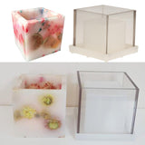 Maxbell Hollow Cube Cylinder Shaped Plastic Candle Mold Tealight Candle Holder Mould
