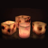 Maxbell Hollow Cube Plastic Candle Mold Tealight Candle Holder Mould & Dried Flowers