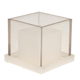 Maxbell Hollow Cube Plastic Candle Mold Tealight Candle Holder Mould & Dried Flowers