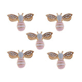 Maxbell 10 Pieces Mixed Bee Rhinestone Flatback Buttons Scrapbooking Embellishments