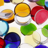 Maxbell 100g Colorful Round Glass Mosaic+10 Pieces Pin Back Blank Brooch Settings