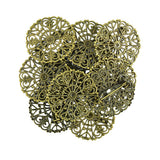 Maxbell 100g Colorful Round Glass Mosaic+10 Pieces Pin Back Blank Brooch Settings
