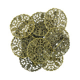Maxbell 100g Colorful Round Glass Mosaic+10 Pieces Pin Back Blank Brooch Settings