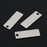 Maxbell 20 Pieces Metal Rectangle Shape Blank Stamping Charms Tags Necklace Pendants