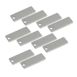 Maxbell 20 Pieces Metal Rectangle Shape Blank Stamping Charms Tags Necklace Pendants