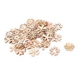 Maxbell 80 Pcs Natural Leaves and Flower Wood Embellishment DIY Decoration Crafts