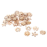 Maxbell 100 Pieces Novelty Wooden Shapes Craft DIY Embellishments Decor Artware Gift