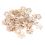 Maxbell 80 Pcs Natural Leaves and Flower Wood Embellishment DIY Decoration Crafts