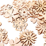 Maxbell 100 Pieces Novelty Wooden Shapes Craft DIY Embellishments Decor Artware Gift