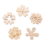 Maxbell 100 Pieces Novelty Wooden Shapes Craft DIY Embellishments Decor Artware Gift