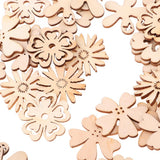 Maxbell 80 Pcs Natural Leaves and Flower Wood Embellishment DIY Decoration Crafts
