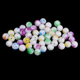 Maxbell 100 Pieces Mixed Multicolors Baking Painted Pearl Glass Bead 8mm Round Loose Spacer Beads Charms fit Necklace Bracelet Pendant DIY Jewelry Findings - Aladdin Shoppers