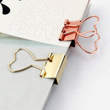 Maxbell 22 Pieces Metal Foldback Binder Clips School Office Paper Clips Rose gold