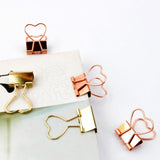 Maxbell 22 Pieces Metal Foldback Binder Clips School Office Paper Clips Rose gold