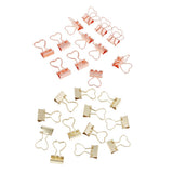 Maxbell 22 Pieces Metal Foldback Binder Clips School Office Paper Clips Rose gold