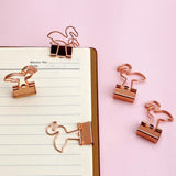 Maxbell 22 Pieces Metal Foldback Binder Clips School Office Paper Clips Rose gold
