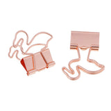 Maxbell 22 Pieces Metal Foldback Binder Clips School Office Paper Clips Rose gold
