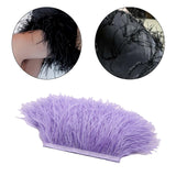 Maxbell 2 Pieces  Dyed Ostrich Feather Fringe Trim Ribbon Embellishment Light