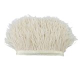 Maxbell 2 Pieces  Dyed Ostrich Feather Fringe Trim Ribbon Embellishment Light