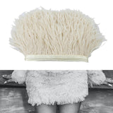 Maxbell 2 Pieces  Dyed Ostrich Feather Fringe Trim Ribbon Embellishment Light