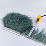 Maxbell 2 Pieces Dyed Ostrich Feather Fringe Trim Ribbon Embellishment