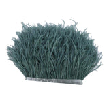 Maxbell 2 Pieces Dyed Ostrich Feather Fringe Trim Ribbon Embellishment