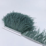 Maxbell 2 Pieces Dyed Ostrich Feather Fringe Trim Ribbon Embellishment