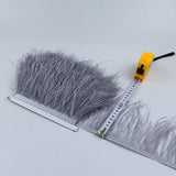 Maxbell 2 Pieces Dyed Ostrich Feather Fringe Trim Ribbon Embellishment