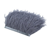 Maxbell 2 Pieces Dyed Ostrich Feather Fringe Trim Ribbon Embellishment