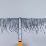 Maxbell 2 Pieces Dyed Ostrich Feather Fringe Trim Ribbon Embellishment