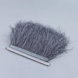 Maxbell 2 Pieces Dyed Ostrich Feather Fringe Trim Ribbon Embellishment