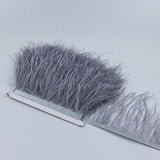 Maxbell 2 Pieces Dyed Ostrich Feather Fringe Trim Ribbon Embellishment