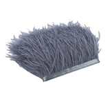 Maxbell 2 Pieces Dyed Ostrich Feather Fringe Trim Ribbon Embellishment