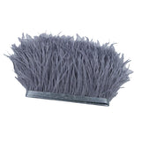 Maxbell 2 Pieces Dyed Ostrich Feather Fringe Trim Ribbon Embellishment