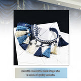20x1 Yard European Clothing Curtain Tassel Edging Fringe Trim Blue+White