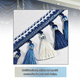 20x1 Yard European Clothing Curtain Tassel Edging Fringe Trim Blue+White
